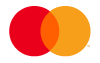 Mastercard logo with two overlapping circles in red and yellow.